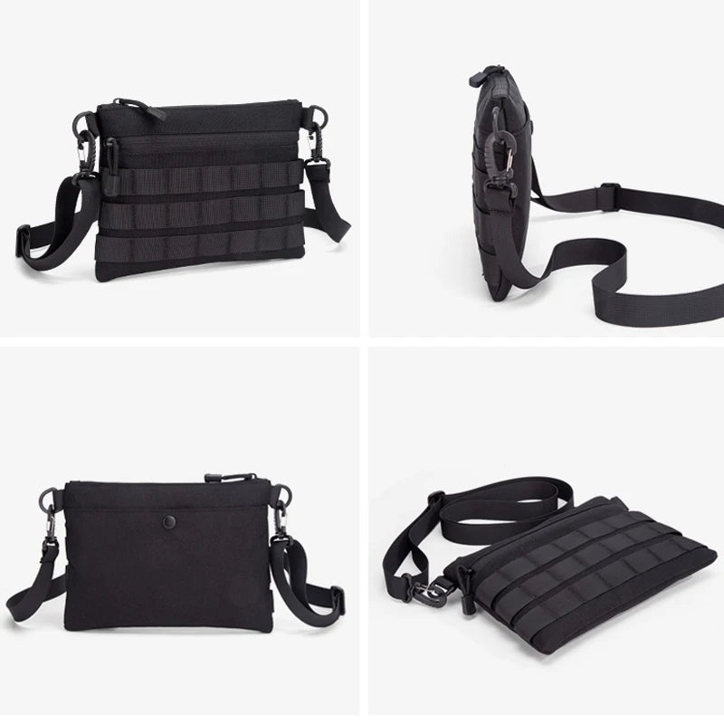 Tactical MOLLE Crossbody Bag Portable 600D Nylon Water Resistant EDC Shoulder Bag for Daily Commute Outdoor Hiking