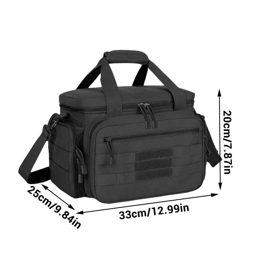Tactical Pistol Range Bag Gun Storage Pouch for 4 Handguns Gun Carrying Pouch with 6 Magazine Slots Hunting Shooting Range Bag