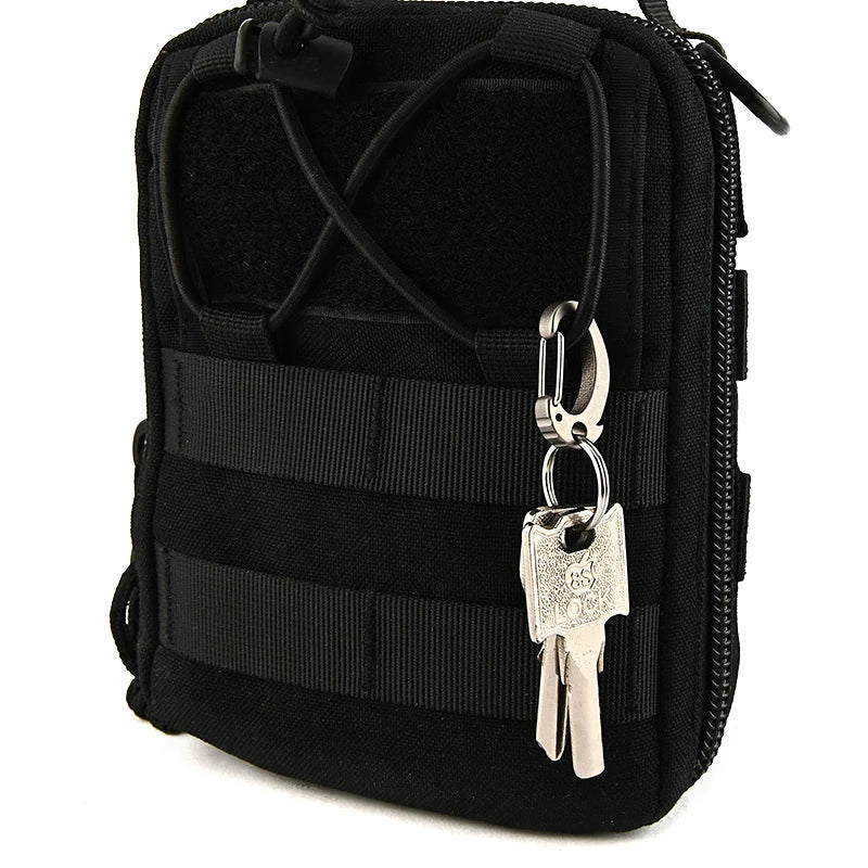 1Pc Heavy Duty Titanium Alloy Carabiner Keychain Quick Release Backpack Hook Outdoor Sports Key Ring Set