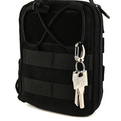 1Pc Heavy Duty Titanium Alloy Carabiner Keychain Quick Release Backpack Hook Outdoor Sports Key Ring Set