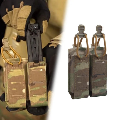 OPHIDIANTAC   Dual Pistol Magazine Pouch Hand Pull Retainer for Molle System Magazine Pouch Belt Vest Accessory Pouch