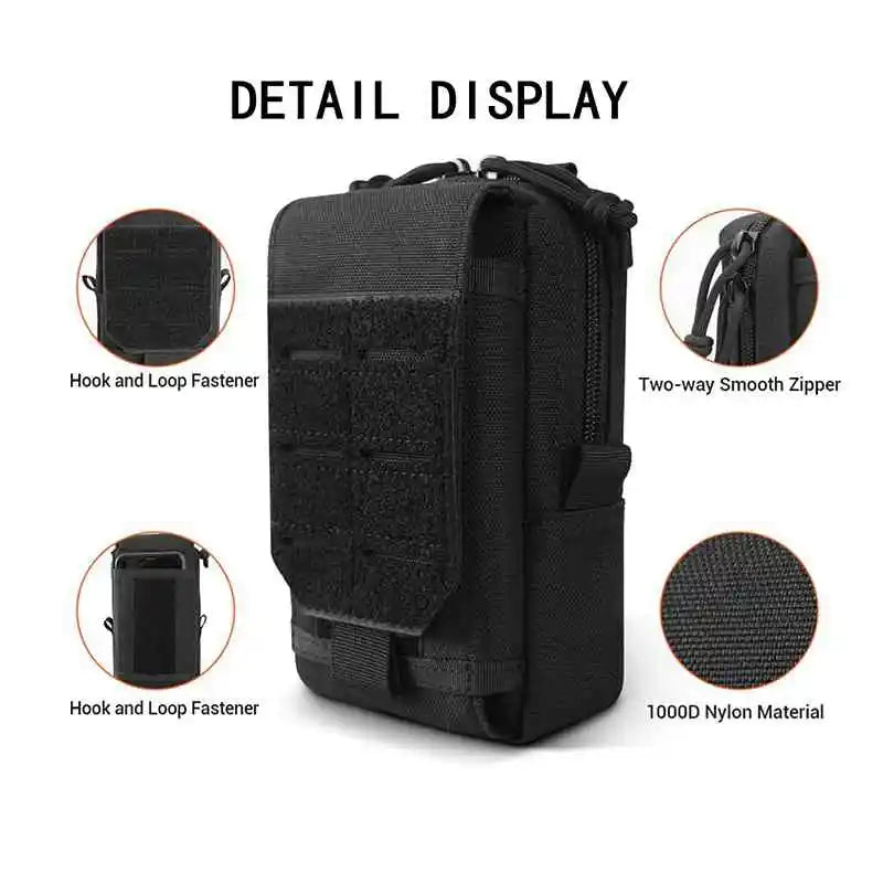 Molle Waist Pouch Outdoor Mobile Phone EDC Tactical Hunting Accessories Bag Vest Pack Cell Phone Working Tools Holder