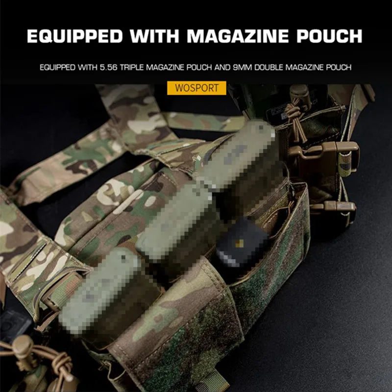 WOSPORT Tactical Vest Chest-mounted With Built-in Quick-release Sleeve MK4 Expansion Mount Breathable Quick-release Camouflage