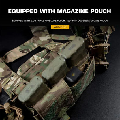 WOSPORT Tactical Vest Chest-mounted With Built-in Quick-release Sleeve MK4 Expansion Mount Breathable Quick-release Camouflage