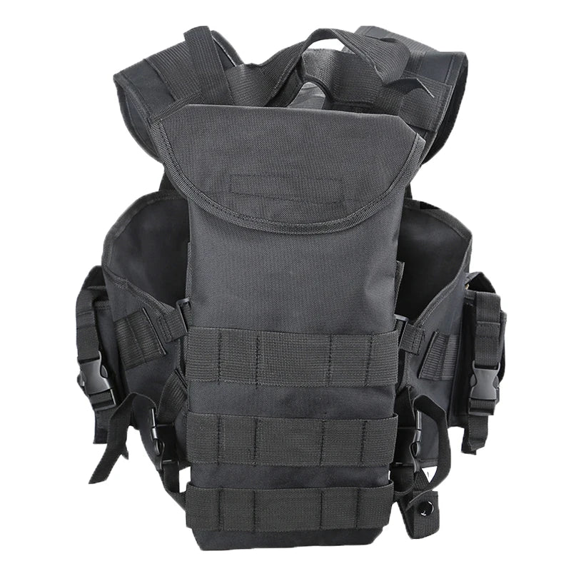 Tactical Molle Vest Men's Hunting Vest With Water Bottle Pocket Camo Airsoft Paintball Gear