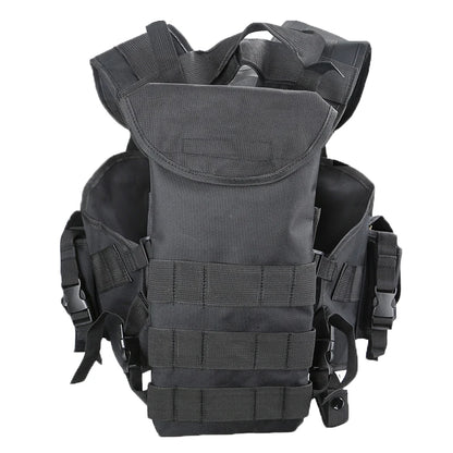 Tactical Molle Vest Men's Hunting Vest With Water Bottle Pocket Camo Airsoft Paintball Gear