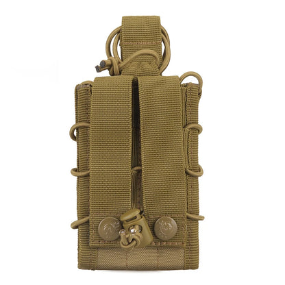 Tactical 2-in-1 Double Mag Pouch Rifle and Pistol Magazine Holder with Elastic Retention and MOLLE Webbing For Hunting