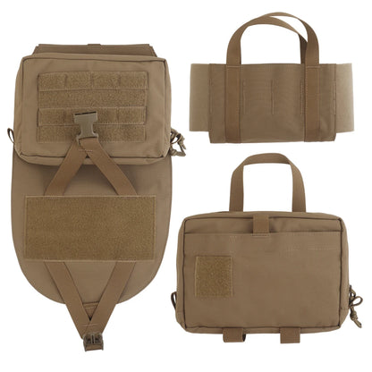 POSEIDON DEFENSE Scarab Backplate Two Pouches Back Bag Removable IFAK First AID Pouch Compatible With Molle Vest Plate Carrier