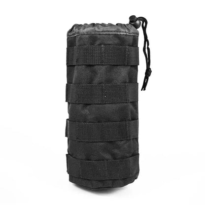 600D Tactical Small Water Bottle Bag Khaki Outdoor Hunting Bags with Multi-Function Adjustable Drawstring Molle External System