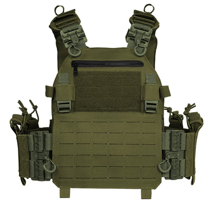 Outdoor multifunctional laser MOLLE hunting vest, breathable and detachable, with multiple equipment bags for reassembly
