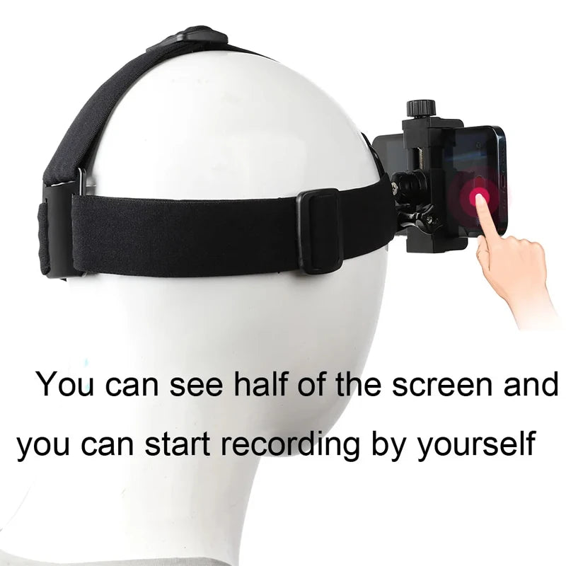 Headband Mobile Phone Mounting Smartphone Stand Phone Headband Strap For Outdoor Insta360 AKASO SJCAM Sports Camera Accessories