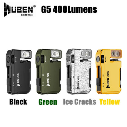 WUBEN G5 EDC Flashlight 400Lumens Portable Pocket Mini Light Waterproof Torch 180° Rotating Head With Magnetic Tail For Outdoor