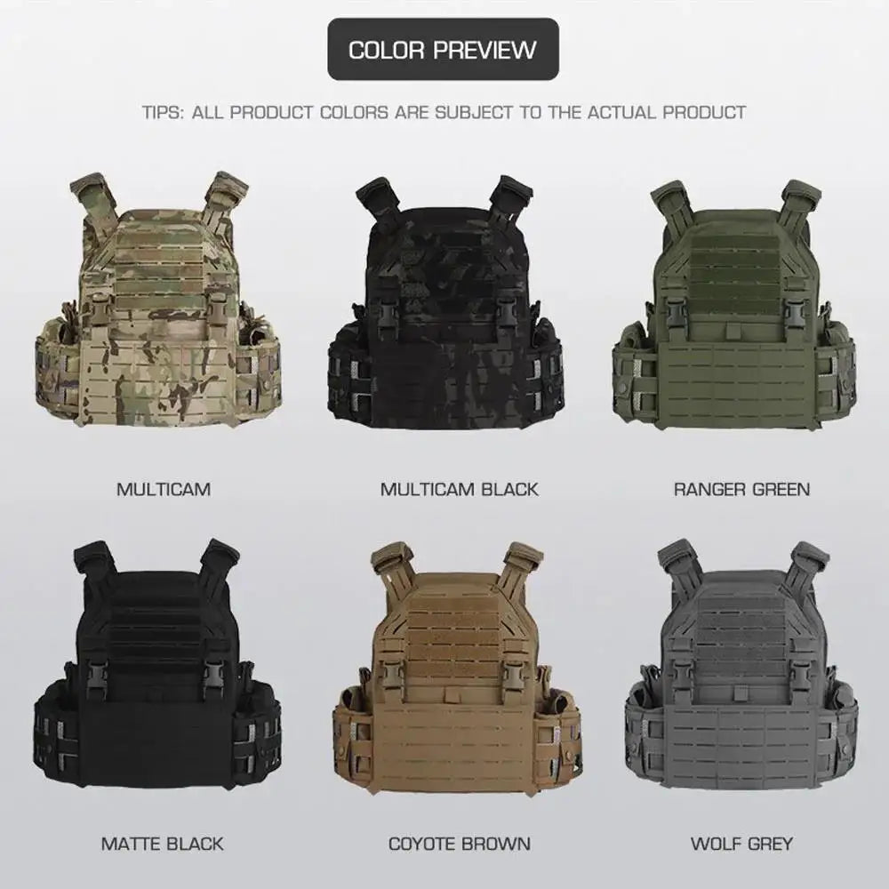 Tactical Vest LG4 Plate Carrier Laser Cut MOLLE Hunting Combat Protective Vest Side Radio Pouch CS Paintball Airsoft Vest Gear