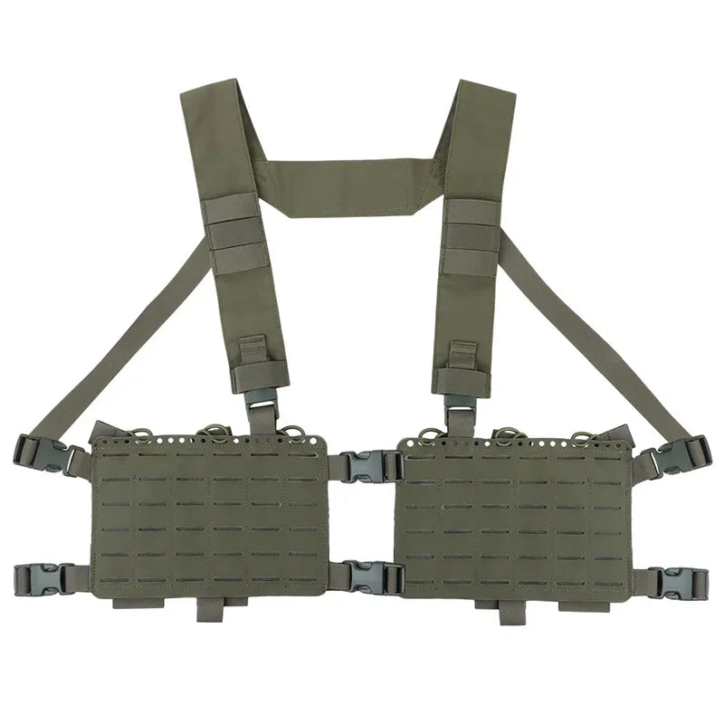 Modular Alpha 34 Split‑Front Chest Rig Quick Release Laser Cut Panels Adjustable Tactical Harness For Airsoft CS Game Hunting