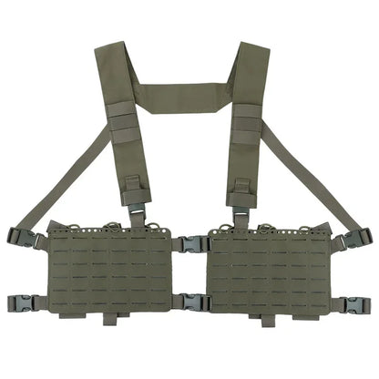 Modular Alpha 34 Split‑Front Chest Rig Quick Release Laser Cut Panels Adjustable Tactical Harness For Airsoft CS Game Hunting