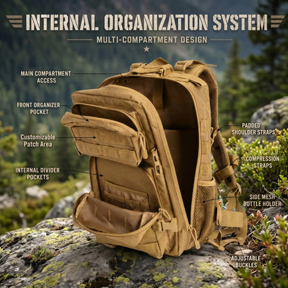 24L Tactical Hunting Backpack for Men Women Molle Modular System Durable Outdoor Daypack Gear Storage Pack for Shooting Camping Hiking Trekking Fishing Cycling Travel Daily Commute Sports
