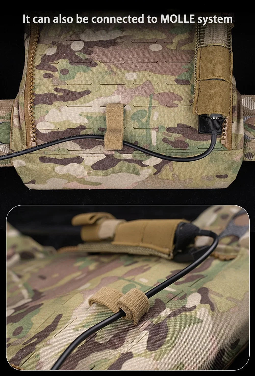 Wires Cable Management Kits Molle Storage Strap Electronic Communication Cable Hook Loop Organizer For Tactical Vest Helmet