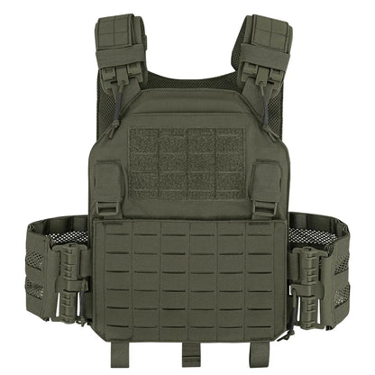 KRYDEX 500D Nylon Tactical LAVC Vest Laser Cut MOLLE Panel Hunting Paintball Outdoor Plate Carrier Vest Ranger Green Black Vest