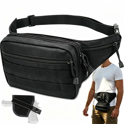 Concealed Carry Gun Bag Tactical Pistol Bag with Holster Adjustable Belt Fanny Pack Hidden Gun Pouch MOLLE Waist Bag Hunting