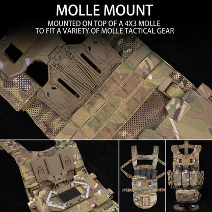 Vest Phone Holder Carrier For Molle Navigation Phone Board Quick Access Folding Holder Mount Tactical Vest Chest Bracket