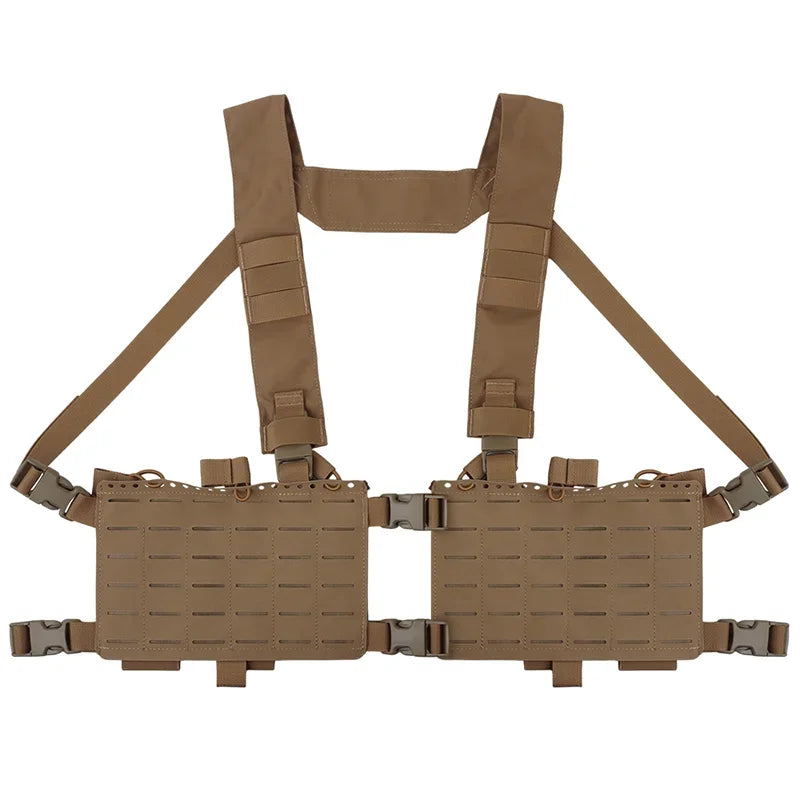 Modular Alpha 34 Split‑Front Chest Rig Quick Release Laser Cut Panels Adjustable Tactical Harness For Airsoft CS Game Hunting