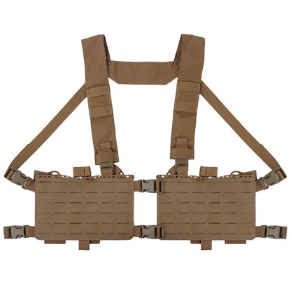 Modular Alpha 34 Split‑Front Chest Rig Quick Release Laser Cut Panels Adjustable Tactical Harness For Airsoft CS Game Hunting