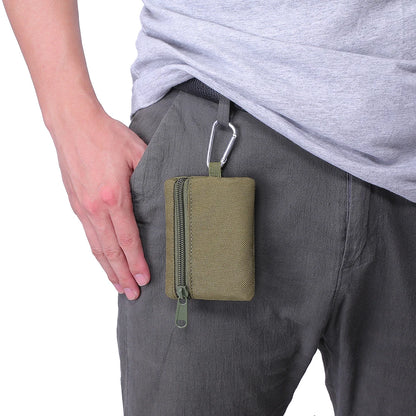Mini EDC Tool Pouch Keychain Zipper Holder Earphone Key Wallet Coin Purses Utility Outdoor Hiking Hunting Accessories Waist Bag