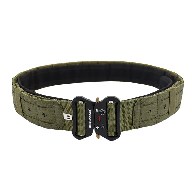 Military Tactical Belt Quick Release Metal Buckle Nylon Combat Waist Belt Multicam Camouflage Outdoor Hunting Airsoft Training