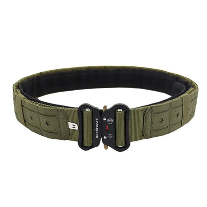 Military Tactical Belt Quick Release Metal Buckle Nylon Combat Waist Belt Multicam Camouflage Outdoor Hunting Airsoft Training
