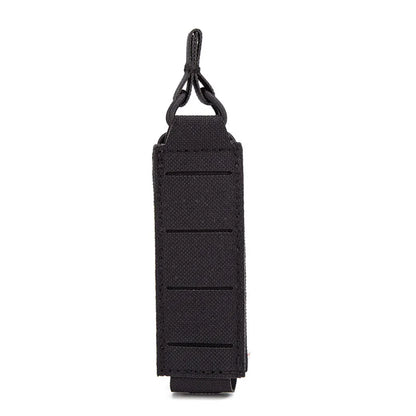 Tactical 9mm Pistol Magazine Pouch Molle Single Mag Carrier Holster Outdoor Hunting Flashlight Torch Holder EDC Tool Vest Bag
