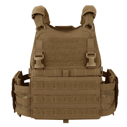 KRYDEX Tactical Modular Men's Vest MOLLE Heavy Duty SCARAB Plate Carrier Vest With Side Pouch For Airsoft Paintball Hunting