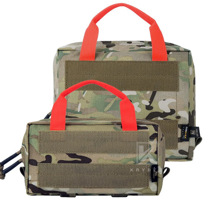 KRYDEX Tactical Large / Small Clear Top Insert Pouch Travel Camping Organizer Storage Hook & Loop Bag for D3 Tactical Backpack