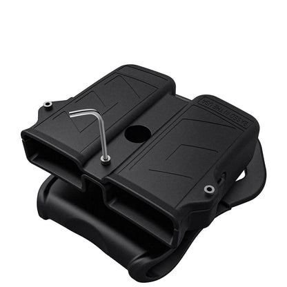 PA66+GF30 Universal Double Holder, 9mm 10mm 40 45 Single & Double Stack Universal Magazine Holster
