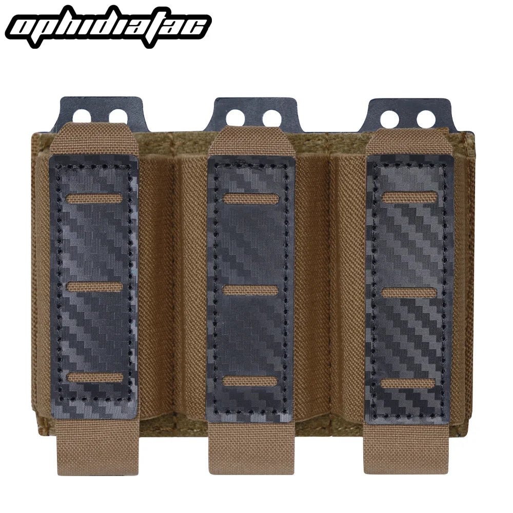 OphidianTac Magazine Pouch 9mm Single Double Triple Magazine Carrier Carbon Fiber MOLLE System Bullet Magazine Pouch