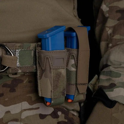 MOLLE Pistol Magazine Pouch 9mm .40 .357 .45ACP Single/Double Mag Holder Carrier for EDC Airsoft GBB Tactical Vest Belt