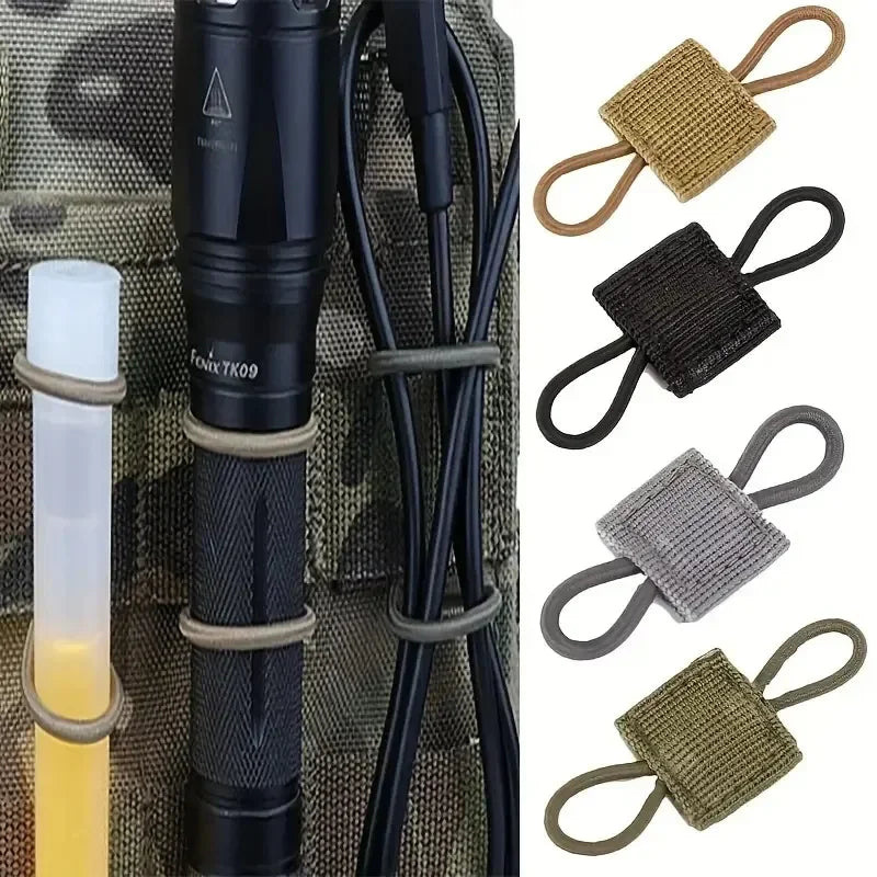 5/10pcs MOLLE Elastic Nylon Webbing Ribbon Buckle Outdoor Hiking Hunting Backpack Vest PTT Antenna Stick Pipe Binding Retainer