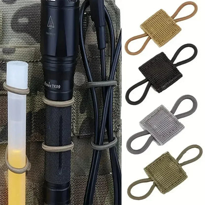 5/10pcs MOLLE Elastic Nylon Webbing Ribbon Buckle Outdoor Hiking Hunting Backpack Vest PTT Antenna Stick Pipe Binding Retainer