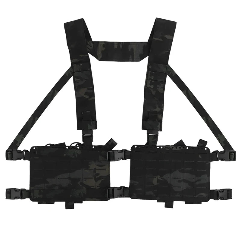 Alpha Tactical Chest Rig MOLLE System Modular Quick Release Vest fit  Airsoft Magazine Pouch Outdoor Hunting Waist Bag