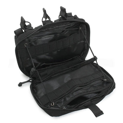 Tactical Mag Admin Pouch Molle Utility Tool Pouch Medical EMT Organizer Triple Stacker Magazine Holder for M4 M16