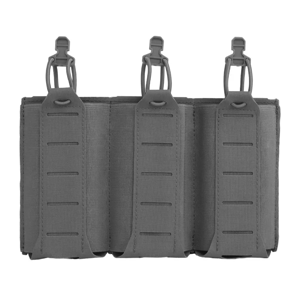 Tactical Vest Plate Carrier Front Flap Triple Magazine Pouch Lightweight Elastic Open-Top Mag Pouches for M4 AK AR Airsoft Gear