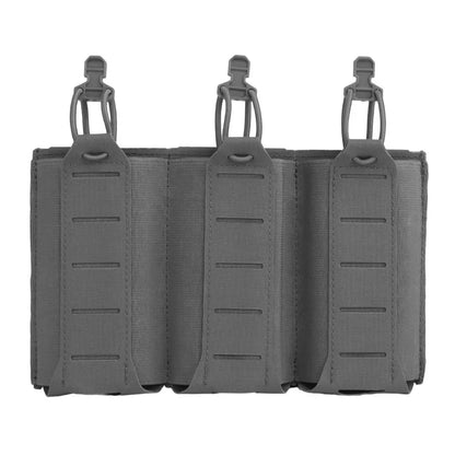 Tactical Vest Plate Carrier Front Flap Triple Magazine Pouch Lightweight Elastic Open-Top Mag Pouches for M4 AK AR Airsoft Gear