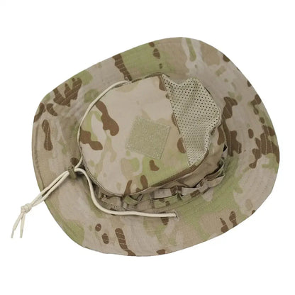 Camo Outdoor Enthusiasts Square Pocket Bonnie Cap Outdoor Bucket Benny Hats Fishing Hiking Outdoor Sun Caps