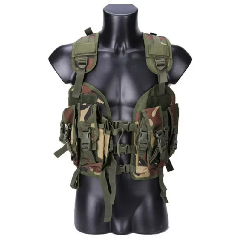 Outdoor Shooting CS Airsoft Molle Vest Hunting Camouflage Vest Tactical Equipment Men Combat Sport Vest With Water Bag