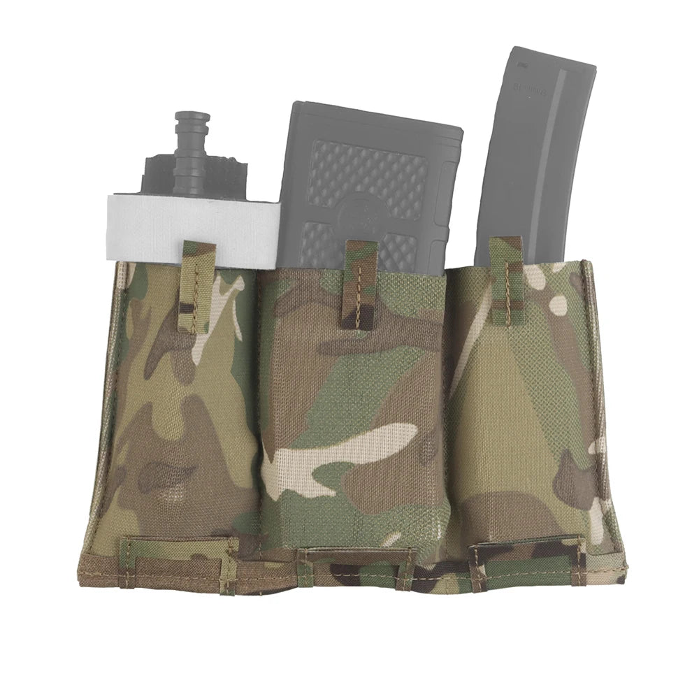Tactical Elastic Triple Mag Pouch Panel Multi-Purpose MOLLE System Mount Hunting Combat Airsoft Magazine Bag Expand Accessories