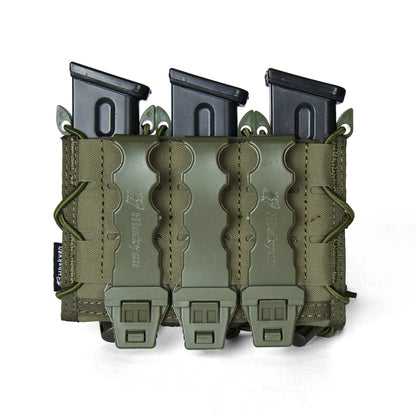 Tactical Molle Double Magazine Pouch Universal .45 9mm for Airsoft 9mm/.40 Calibers 45acp Double-Layer Mag Holder 500D Nylon Qu