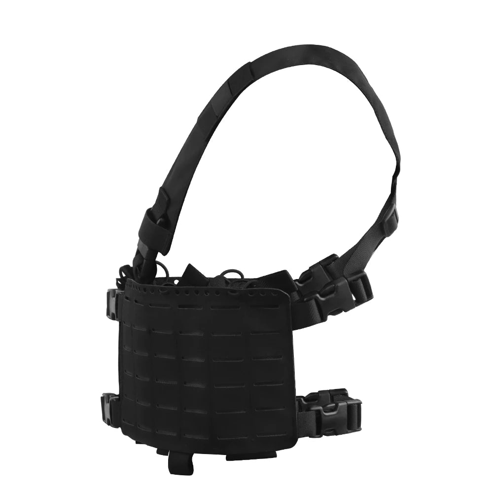 Alpha Tactical Chest Rig MOLLE Split Double Panel Chassis Hunting Combat Airsoft Vest Internal Elastic Magazine Storage Bag Gear
