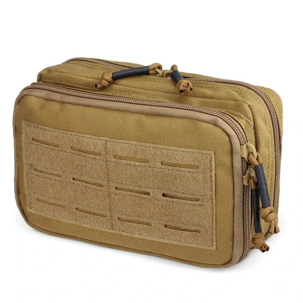 Tactical Molle Admin Pouch Horizontal Zippered Multi-Purpose Utility EDC Tool Gear Organizer Waist Bag for Outdoor Sports