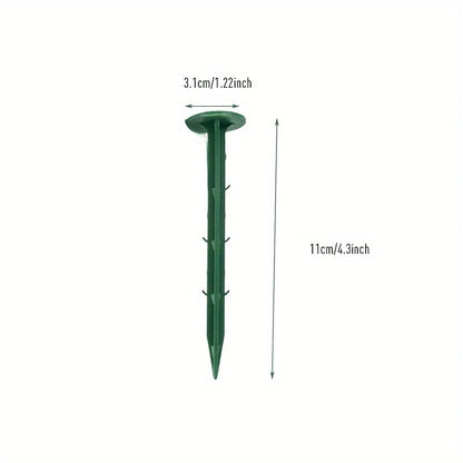 green,100pcs Turf Nails Lawn Mulch Fixing Nails, Plastic Gardening Nails, Anti-Grass Cloth Nails