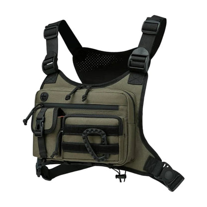 Tactical Sports Chest Bag Pouch Large Capacity Multifunctional Vest Backpack Adjustable Strap Chest Pack Rig for Outdoor Running