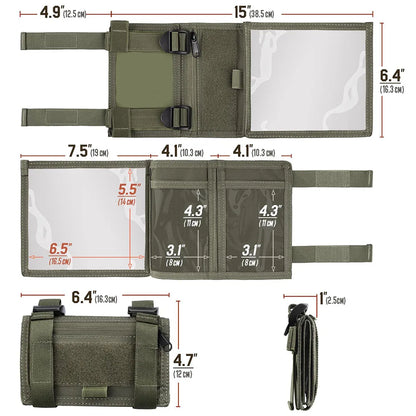 Map Case Tactical Arm Sleeve QB Wristband Tactical Armband Pouch Military Card Holder for Shooting Rescue Field Measurement